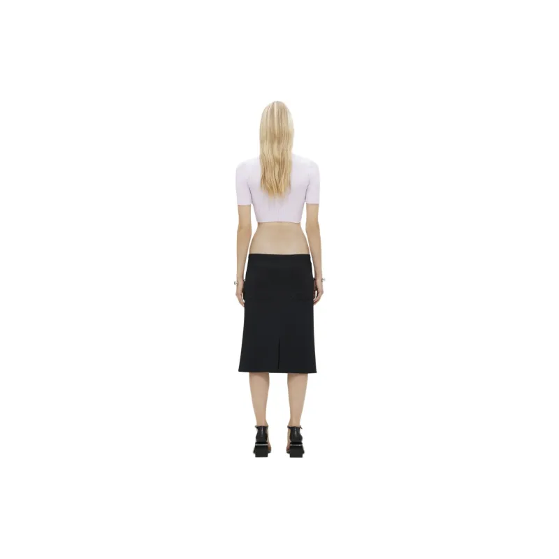 COURREGES V-Neck Cropped Knitted Top-2