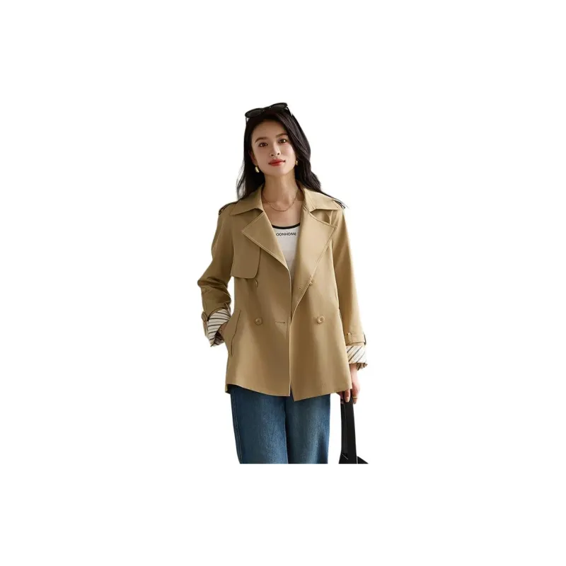Yi Mengyuan Cropped Trench Coat Women's-10