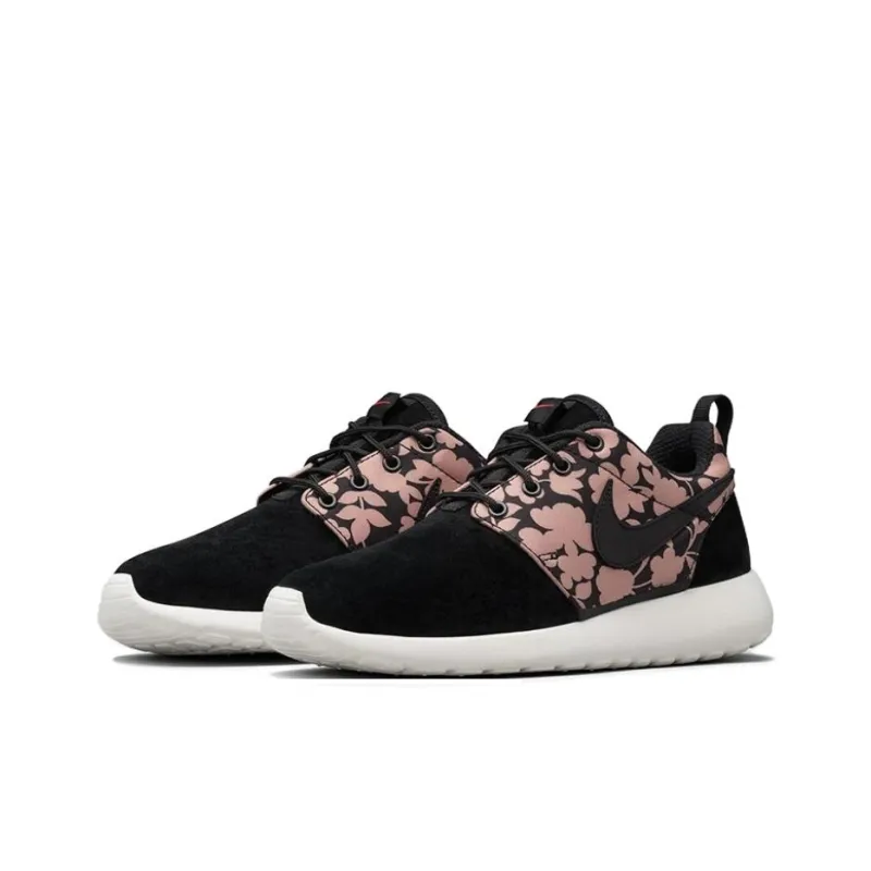 Nike Roshe One Anti Slip Wear Resistant Low Top Casual Shoes Unisex Black Red-2
