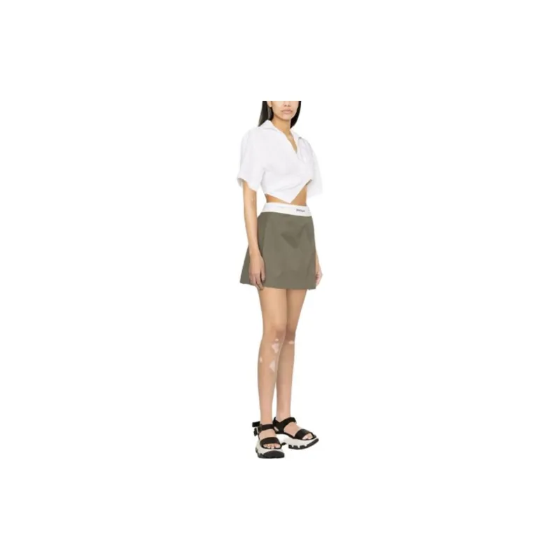 PALM ANGELS Casual Long Skirts Women's Gray Green-3
