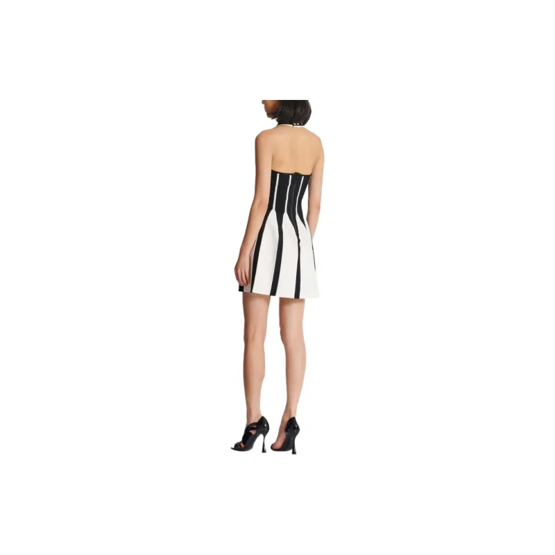 BALMAIN Halterneck Flared Mini Dress-1