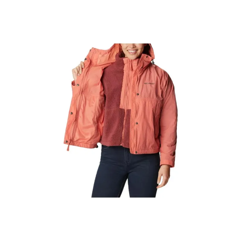 Columbia Windbreaker Jackets Women's Coral-4