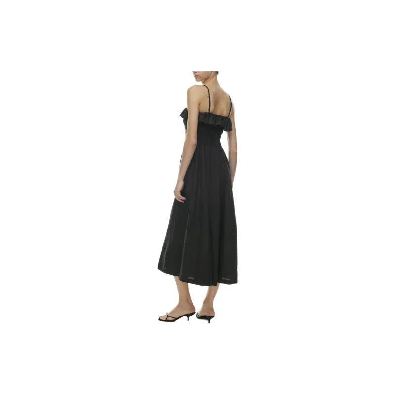 ARITZIA Wilfred Portea Linen Dress Slip Dresses Women's Black-3