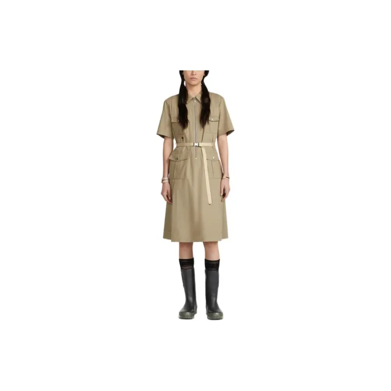 DIOR Short Sleeved Dresses Women's Beige-2