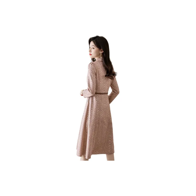 Mylan Long Sleeved Dresses Women's Apricot-4