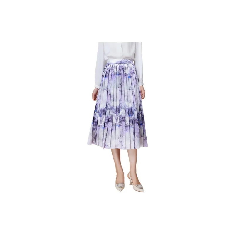 BBLLUUEE Casual Long Skirt Women's Mist Purple-2