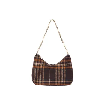 SEM/R Polyester Shoulder Bag Medium Size Women's Coffee Yellow/Greenish
