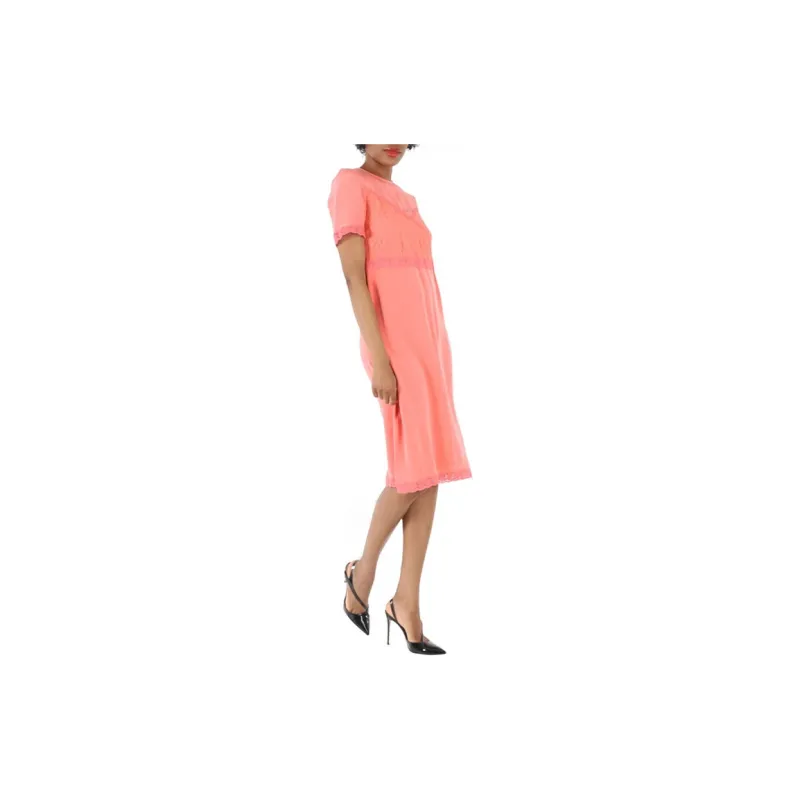 Burberry Short-Sleeved Dresses Women's Pink-4