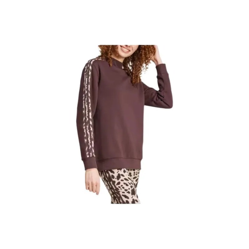 Adidas Free Shipping With AdiClub Essentials 3-Stripes Animal-Print Sweatshirt-2