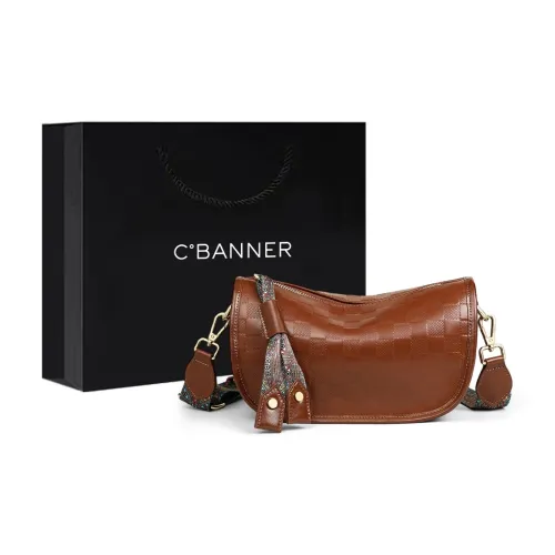 C°BANNER Split Cow Leather With Synthetic Leather Pillow Bag, Shoulder Bag, Crossbody Bag Regular Women's Black/Brown