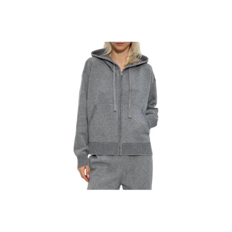GUCCI Zip-Up Knit Hoodie-4