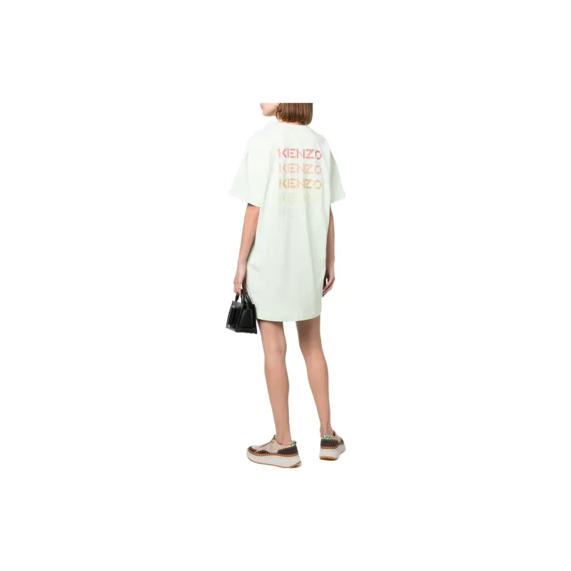 KENZO Short Sleeved Dresses Women's Green-2
