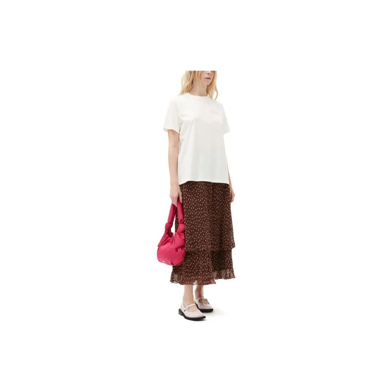 GANNI Regular T Shirt Women's Heron Crane White-3