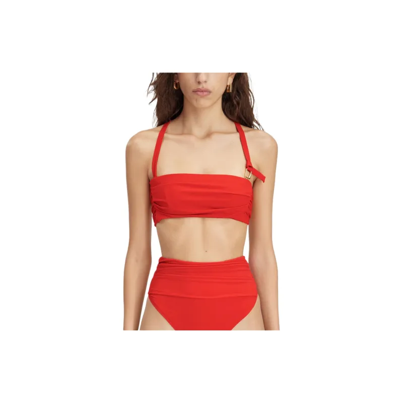 Jacquemus Cross-Back Draped Bikini Top-1