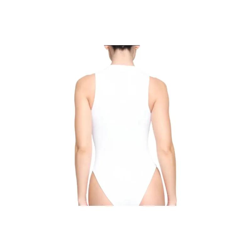 SKIMS SIGNATURE SWIM ZIP FRONT SLEEVELESS ONE PIECE One-piece Swimsuit Women's SNOW/Snow-1
