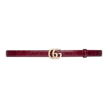 GUCCI Leather, Hardware Accessories Leather Belts Women's Red Width 2CM