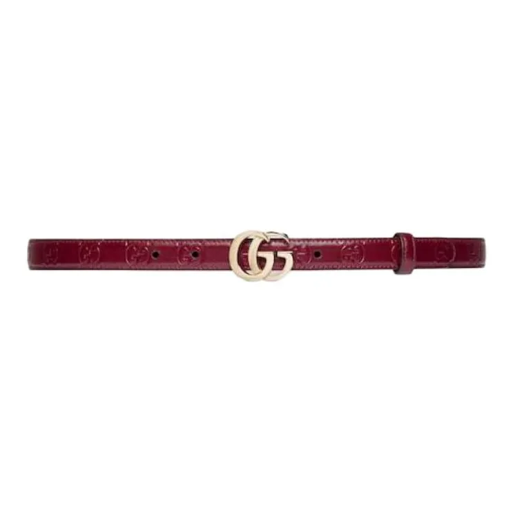 GUCCI Leather, Hardware Accessories Leather Belts Women's Red Width 2CM-0