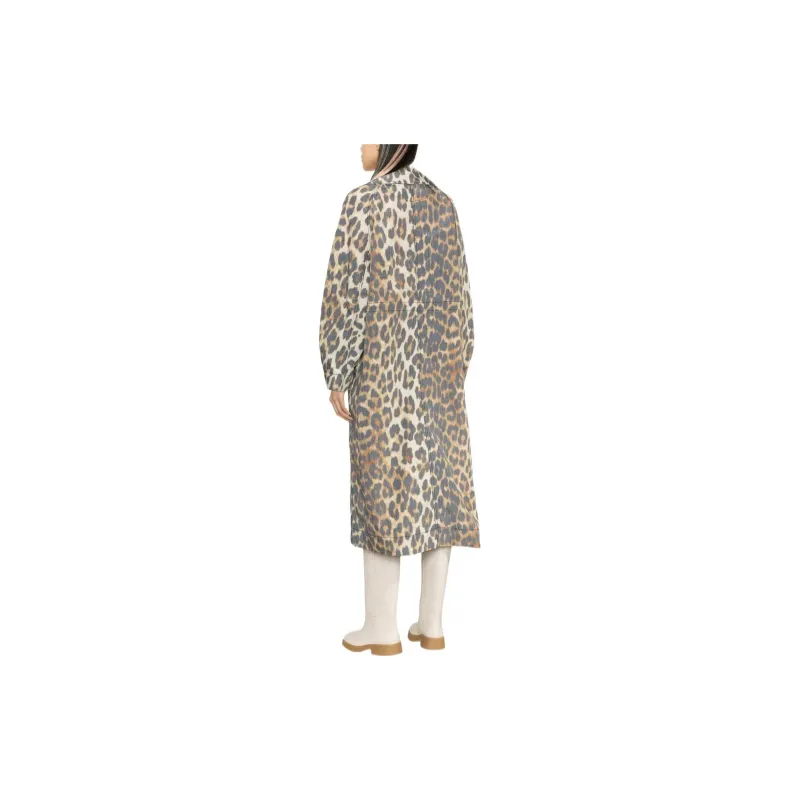 GANNI Crispy Shell Coat 'Leopard'-3