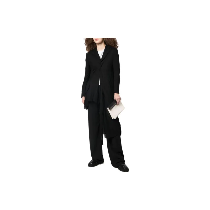Yohji Yamamoto Asymmetric Draped Single-breasted Blazer-1