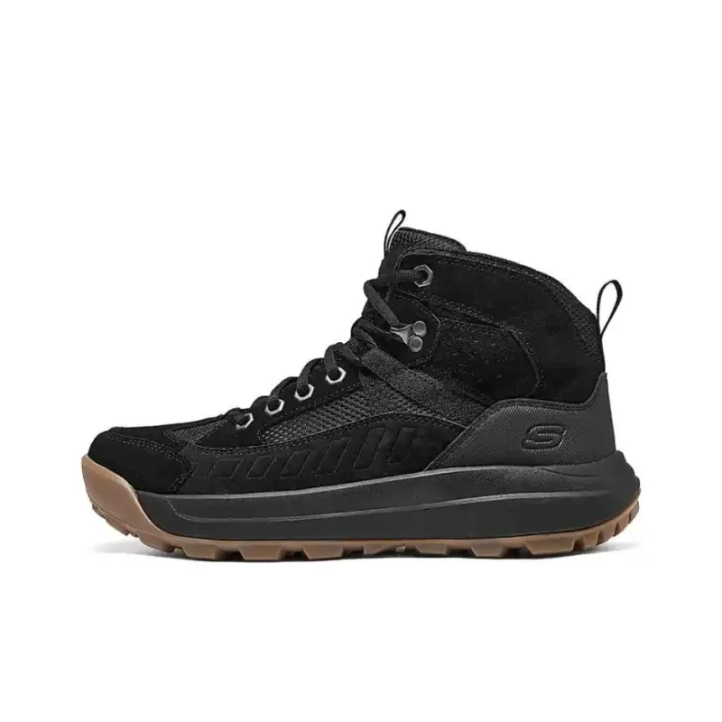 Skechers Anti Slip Wear Resistant High Top Casual Shoes Men's Black-0