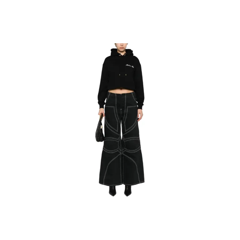 BALMAIN Cropped Drawstring Hoodie-1