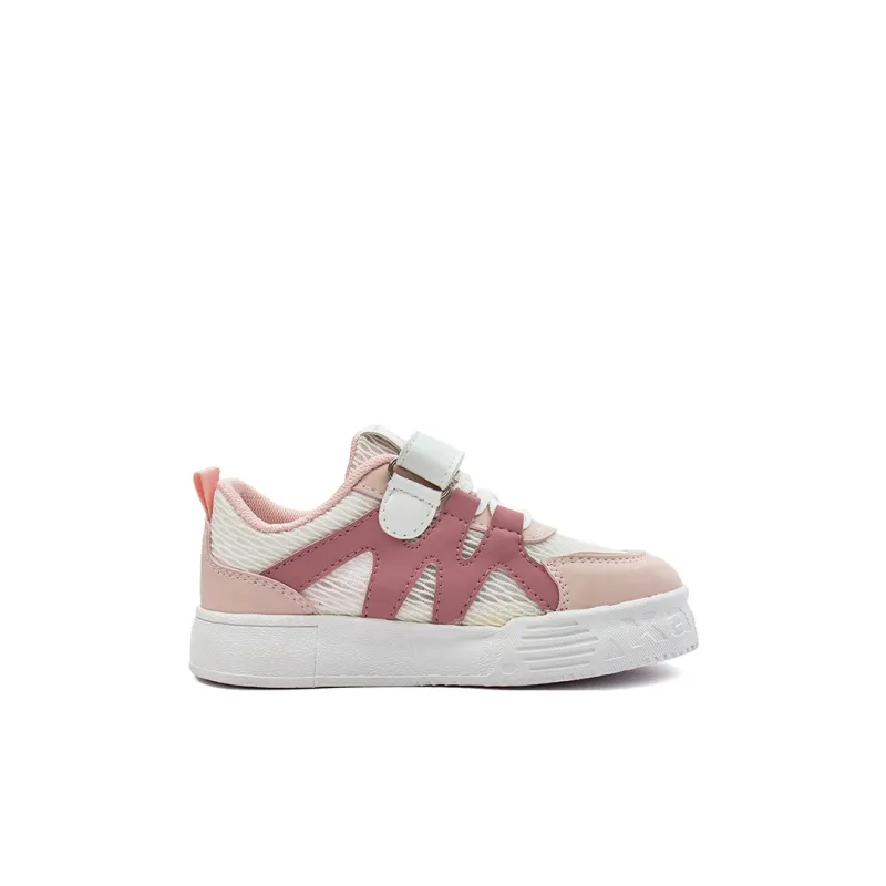 KAPPA KIDS Anti Kick And Abrasion Resistant Low Top Kids' Skateboarding Shoes Beige White Pink Kids'-1
