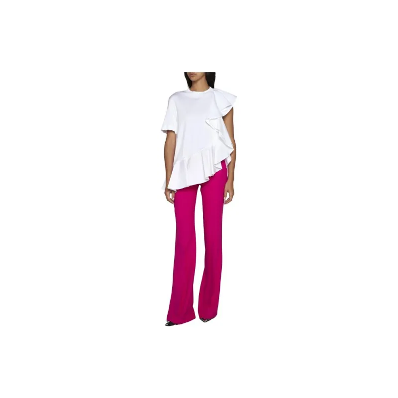 Alexander McQueen Asymmetric Ruffled Crewneck Top-1