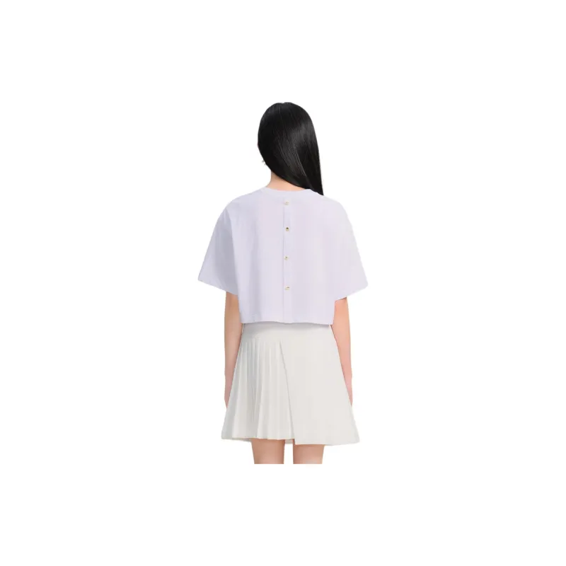Blood Glitter Drop Shoulder Sleeve T-Shirt Women's White-3