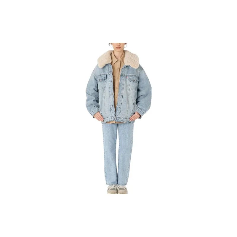 Levis FW22 FW22 Denim Jacket Loose Fit Women's Denim Jacket Blue Women's Blue-3