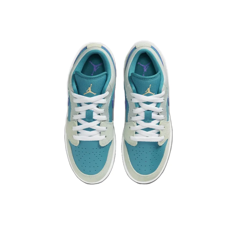 Jordan Air Jordan 1 Low SE Cushioning Anti-Slip And Wear-Resistant Low-Top Children's Basketball Shoes Gray Teenagers-3