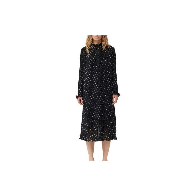 GANNI FW23 Long Sleeved Dress Women's Black-1