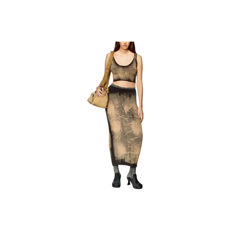 DIESEL M Deidra Logo Plaque Ribbed Top-2
