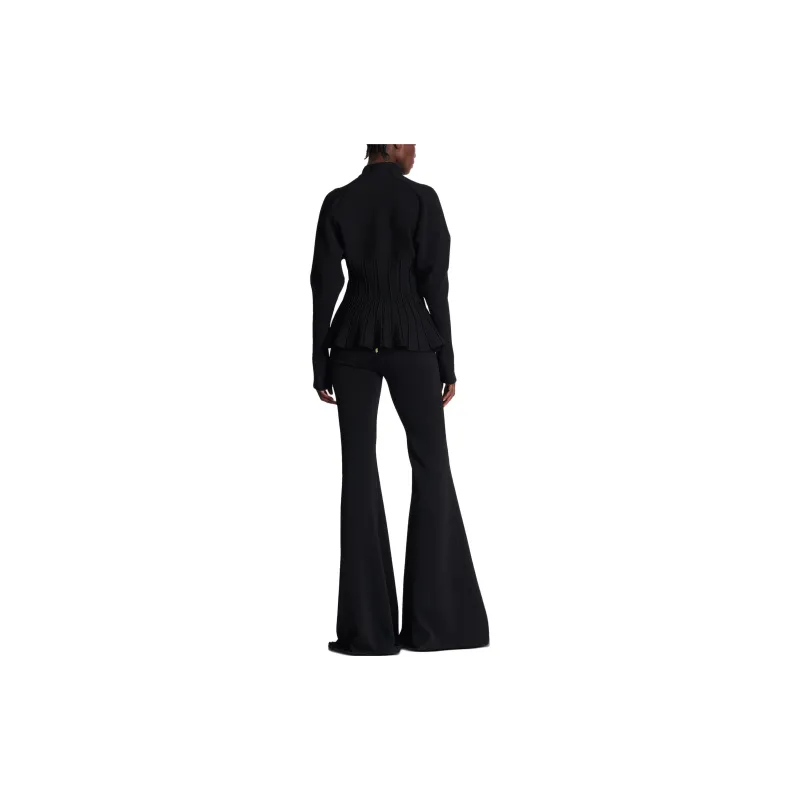 BALMAIN Ribbed Knit Peplum Cardigan-2