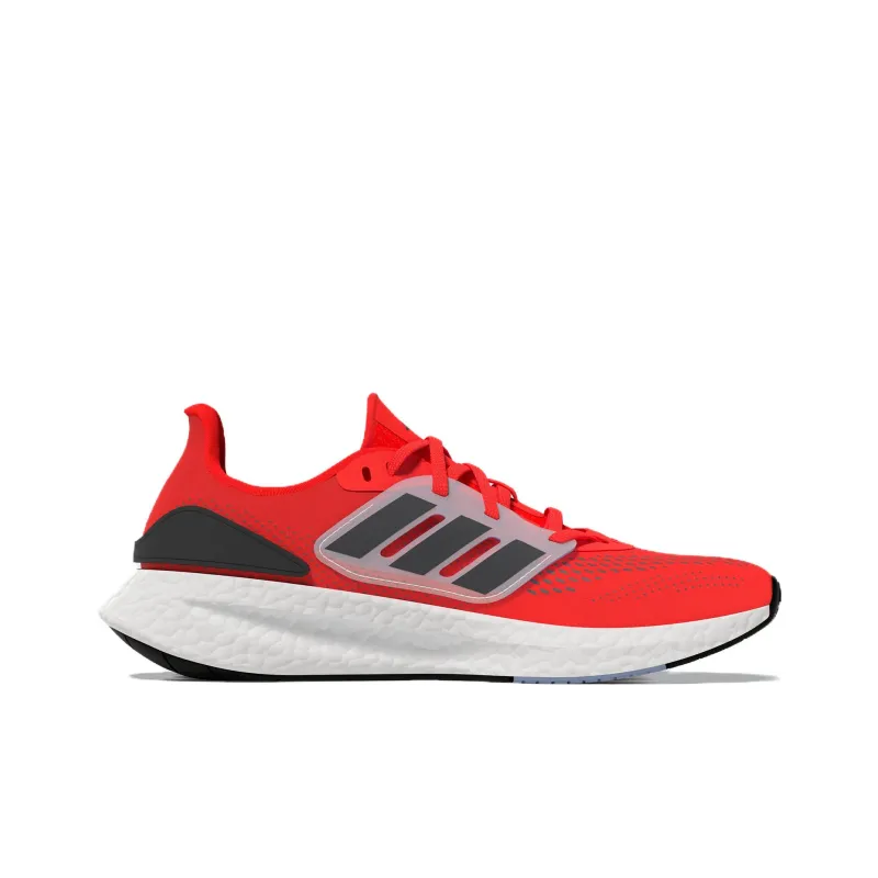 Adidas Pureboost 22 Breathable Low Top Running Shoes Black Red Teenagers-1