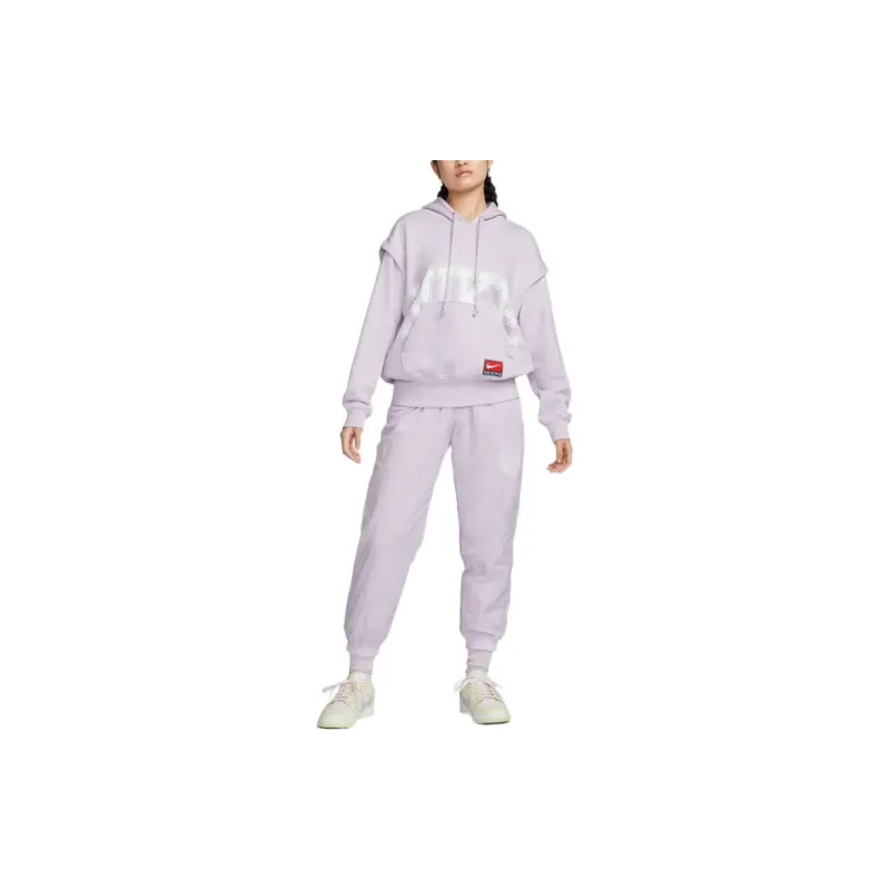 Nike Women'ss Letter Print Casual Hooded Sweatshirt Purple-2