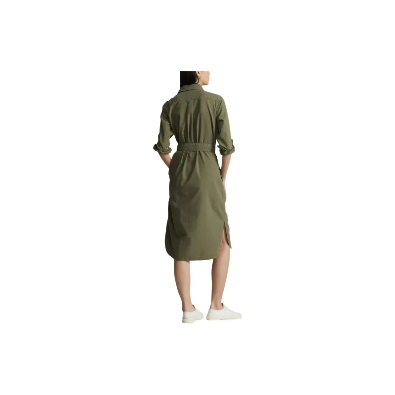Polo Ralph Lauren SS24 Long-Sleeved Dresses Women's Olive Green-2