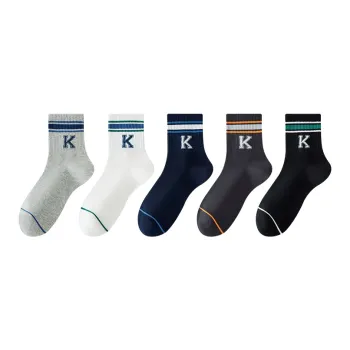 MIIOW Mid Calf Socks Men's 5 Pack Mixed Color