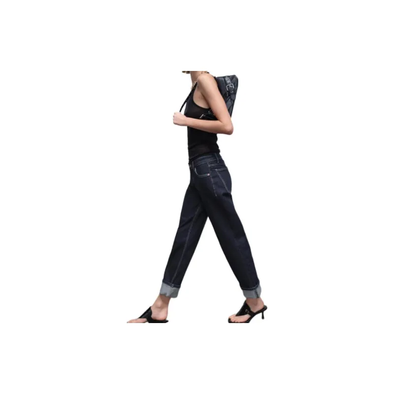 ZARA Jeans Women's Deep Indigo Cyan-4