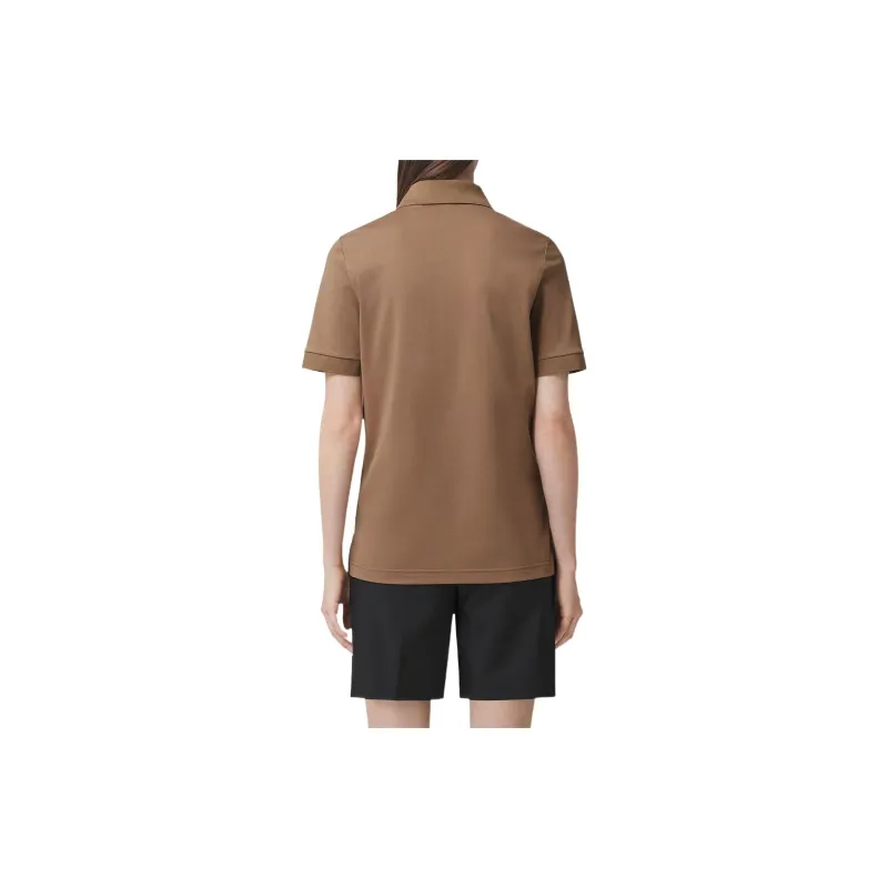 Burberry Tb Monogram Embroidered Polo Shirt Brown-2