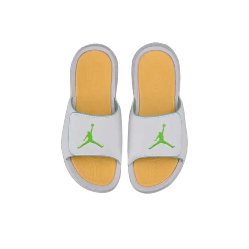 Jordan Hydro 6 Slip Resistant Cushioning Abrasion Resistant Kids' Slippers White Gray Yellow Green Teenagers-4