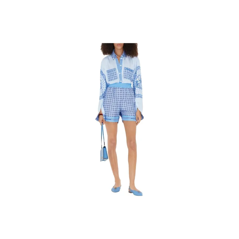 Burberry Checked Silk Shorts-1