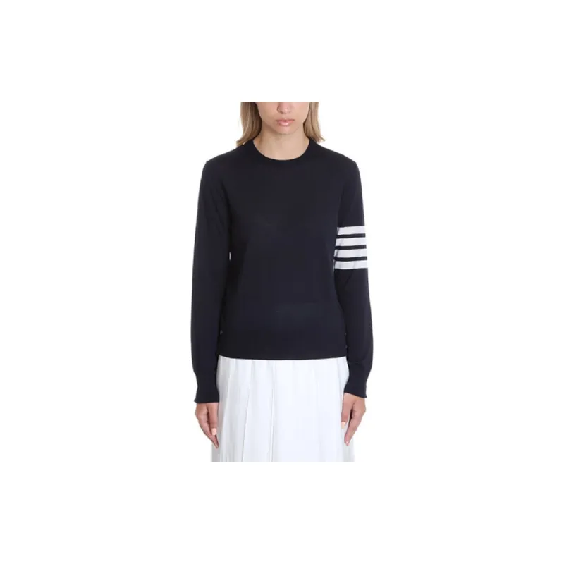 THOM BROWNE 4 Bar Ribbed Crewneck Jumper-2