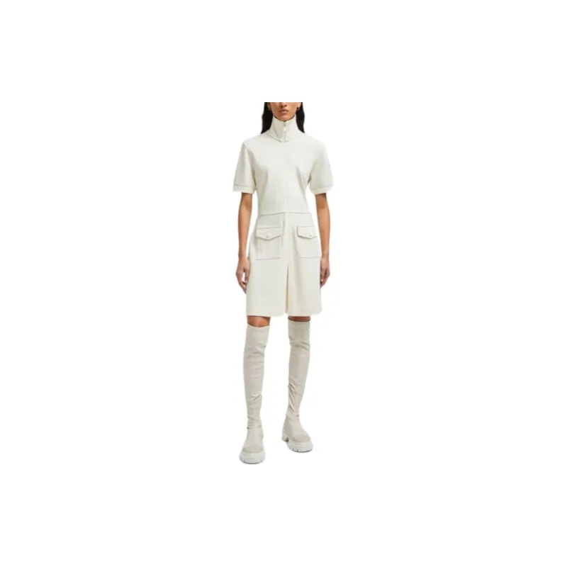 Moncler Short Sleeved Dresses Women's White-1