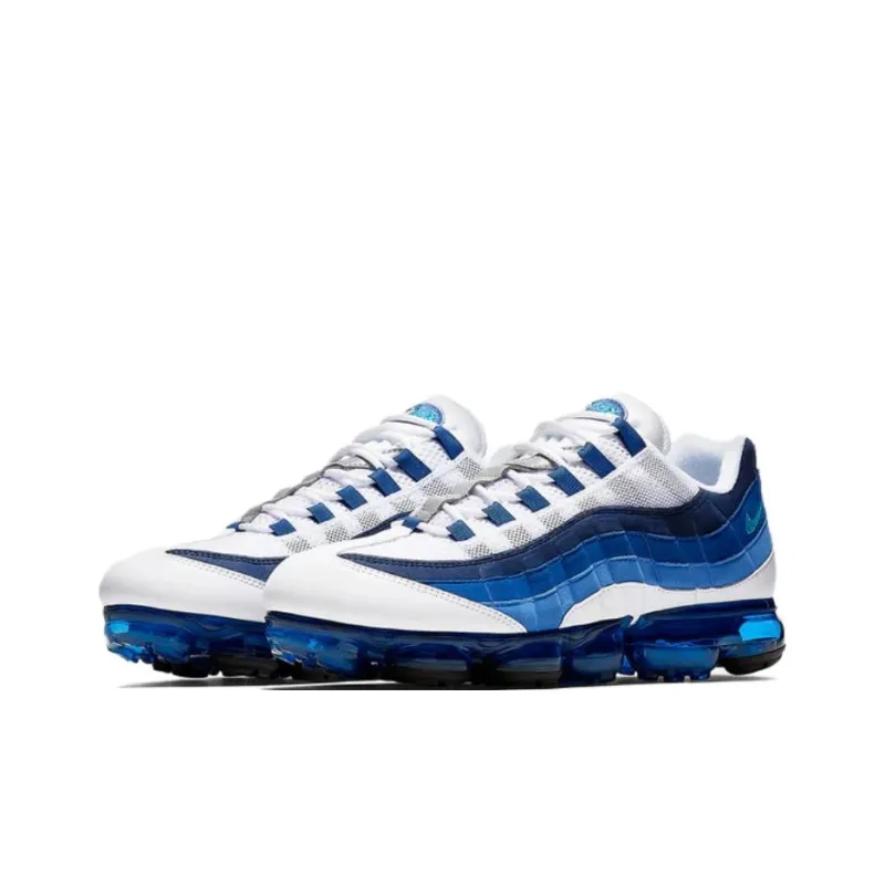 Nike Vapormax 95 Anti-Slip Wear-Resistant Low-Top Running Shoes Men's White Blue-2