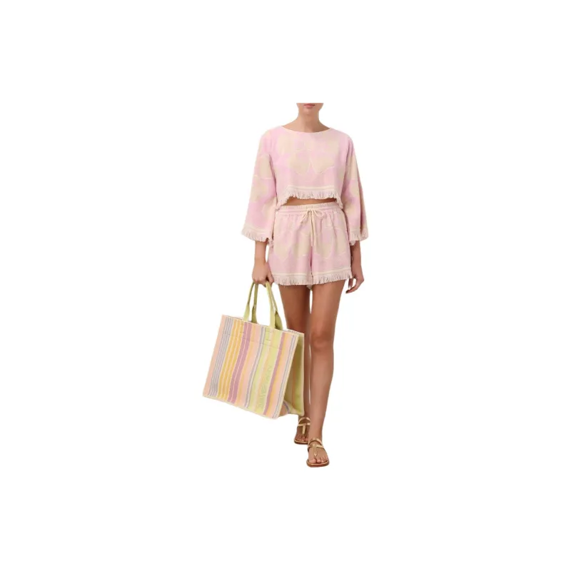 Zimmermann Pop Long Sleeved Towelling Crop Top-1