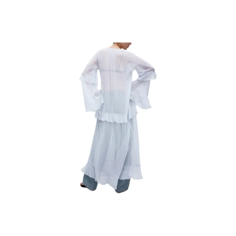 H&M Long-Sleeved Dresses Women's Light Blue-2