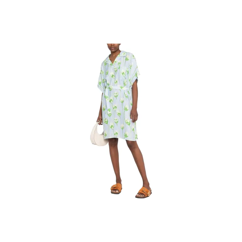 KENZO Short Sleeved Dresses Women's Light Blue-1