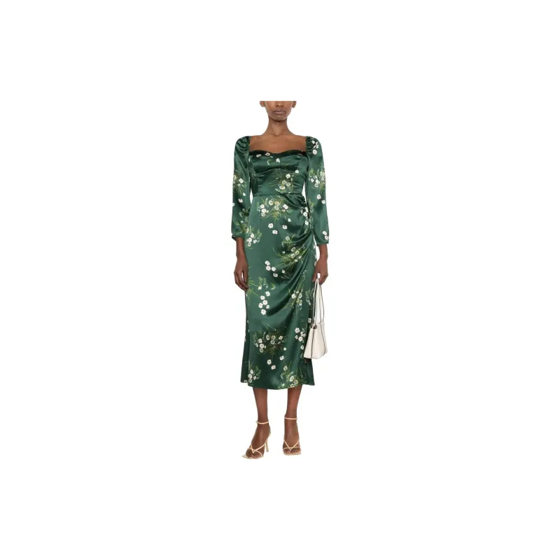 Reformation Long-Sleeved Dresses Women's Green-1