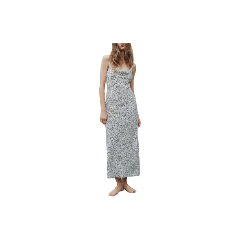 ZARA Slip Dresses Women's White/Black-2