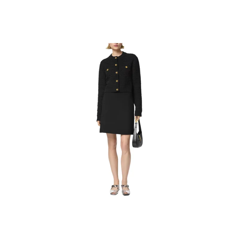 VERSACE Tweed Bouclé Button Up Jacket-2